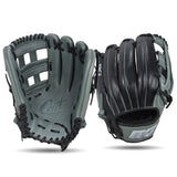 IKJ Core+ Series 12.75 INCH Single Welt Model OUTFIELD Baseball Glove in Gray and Black for RIGHT-HANDED Thrower