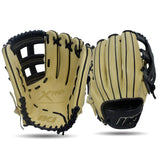 IKJ Xpro Series 12.75 INCH Double Welt Model OUTFIELD Baseball Glove in Straw and Black for RIGHT-HANDED Thrower