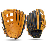 IKJ Core+ Series 12.75 INCH Double Welt Model OUTFIELD Baseball Glove in Horween Tan and Black for RIGHT-HANDED Thrower
