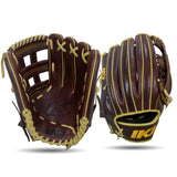 IKJ Core+ Series 12.75 INCH Double Welt Model OUTFIELD Baseball Glove in Dark Brown for RIGHT-HANDED Thrower