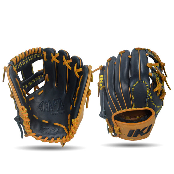 IKJ Rapid Series 11.5 INCH Single Welt Model INFIELD Baseball Glove in Black and Tan for RIGHT-HANDED Thrower