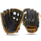IKJ Rapid Series 12.5 INCH Single Welt Model OUTFIELD Baseball Glove in Black and Tan for LEFT-HANDED Thrower