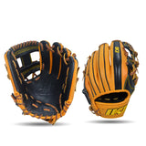 IKJ Core+ Series 11.5 INCH Double Welt Model INFIELD Baseball Glove in Black and Harvest for RIGHT-HANDED Thrower
