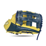 IKJ Core+ Series 12.75 INCH Double Welt Model OUTFIELD Baseball Glove in Camel and Navy for RIGHT-HANDED Thrower