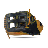 IKJ Rapid Series 12.5 INCH Single Welt Model OUTFIELD Baseball Glove in Black and Tan for LEFT-HANDED Thrower