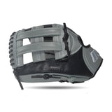 IKJ Core+ Series 12.75 INCH Single Welt Model OUTFIELD Baseball Glove in Gray and Black for LEFT-HANDED Thrower