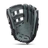 IKJ Core+ Series 12.75 INCH Double Welt Model OUTFIELD Baseball Glove in Gray and Black for RIGHT-HANDED Thrower