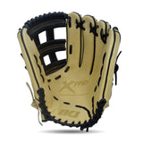 IKJ Xpro Series 12.75 INCH Double Welt Model OUTFIELD Baseball Glove in Straw and Black for RIGHT-HANDED Thrower