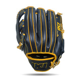 IKJ Xpro Series 12.75 INCH Double Welt Model OUTFIELD Baseball Glove in Black and Harvest for LEFT-HANDED Thrower