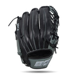 IKJ Core+ Series 12.75 INCH Single Welt Model OUTFIELD Baseball Glove in Gray and Black for RIGHT-HANDED Thrower