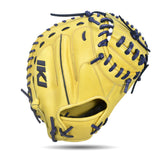 IKJ Core+ Series 33.5 INCH Open Back Model CATCHER'S Baseball Mitt in Came and Navy for RIGHT-HAND Thrower