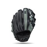IKJ Core+ Series 11.5 INCH Double Welt Model INFIELD Baseball Glove in Black and Gray for RIGHT-HANDED Thrower